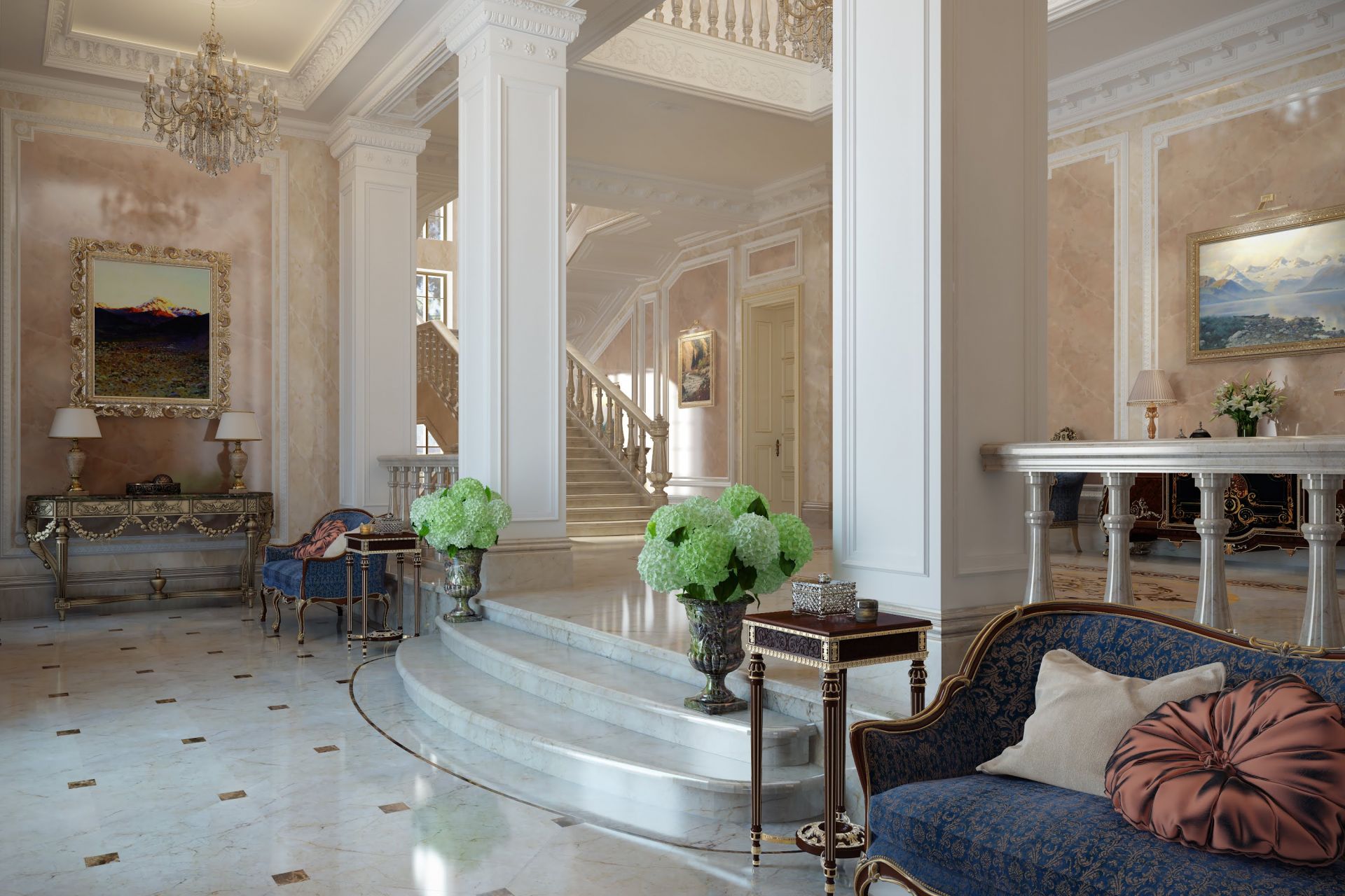 Front hall of a luxury residence