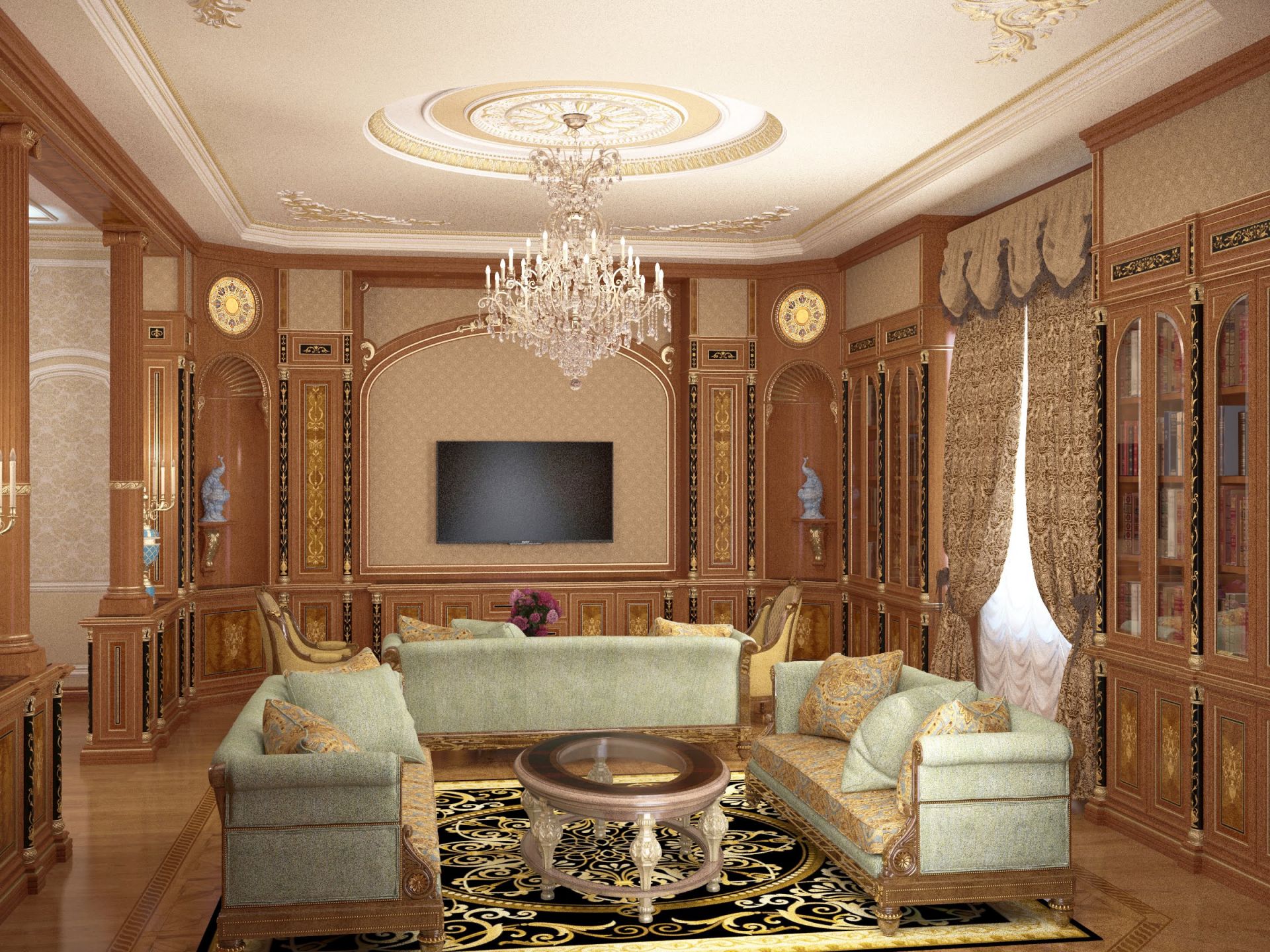 Living room in palace style